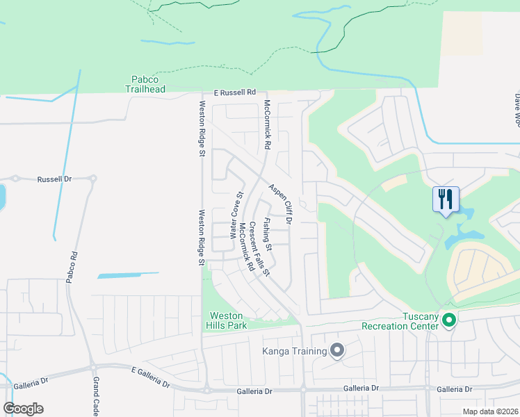 map of restaurants, bars, coffee shops, grocery stores, and more near 1068 Crescent Falls Street in Henderson