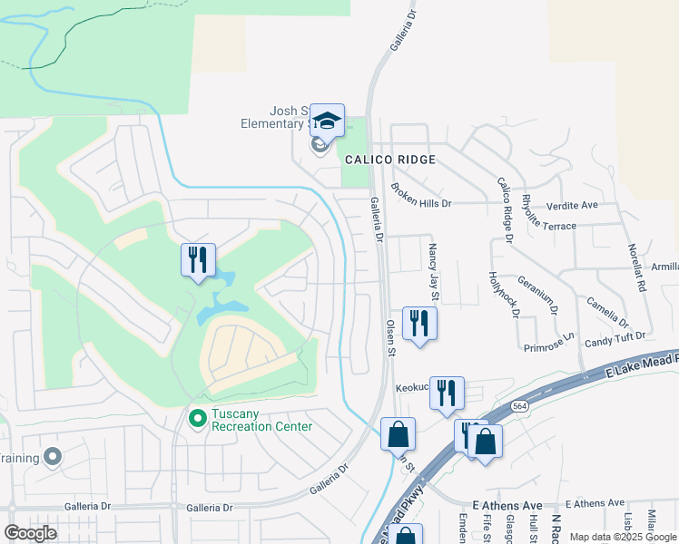 map of restaurants, bars, coffee shops, grocery stores, and more near 1032 Via Canale Drive in Henderson