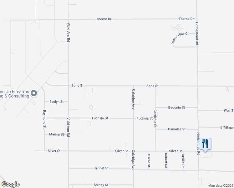 map of restaurants, bars, coffee shops, grocery stores, and more near 2351 Bond Street in Pahrump