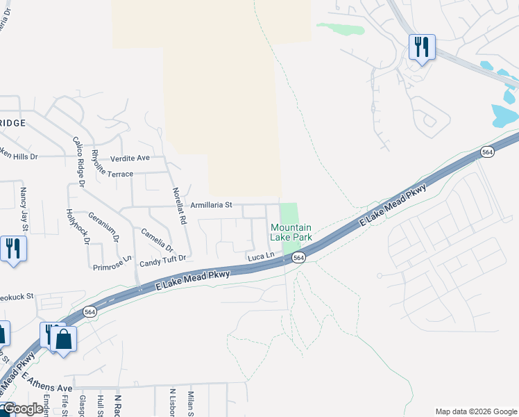map of restaurants, bars, coffee shops, grocery stores, and more near 1026 Skysail Drive in Henderson