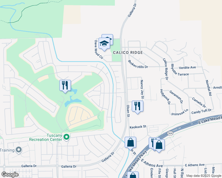 map of restaurants, bars, coffee shops, grocery stores, and more near 1032 Via Canale Drive in Henderson
