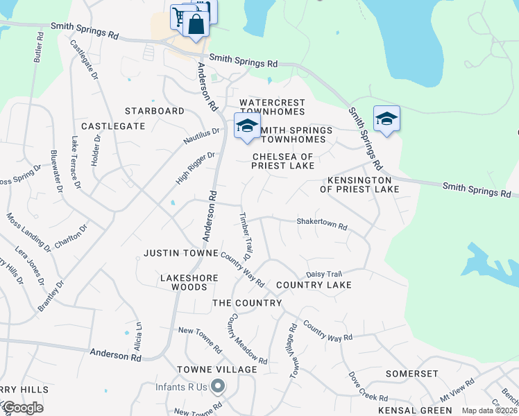 map of restaurants, bars, coffee shops, grocery stores, and more near 3409 Shakertown Road in Nashville