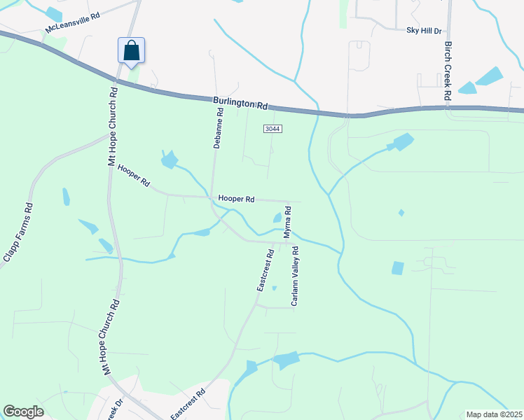 map of restaurants, bars, coffee shops, grocery stores, and more near 5214 Hooper Road in McLeansville