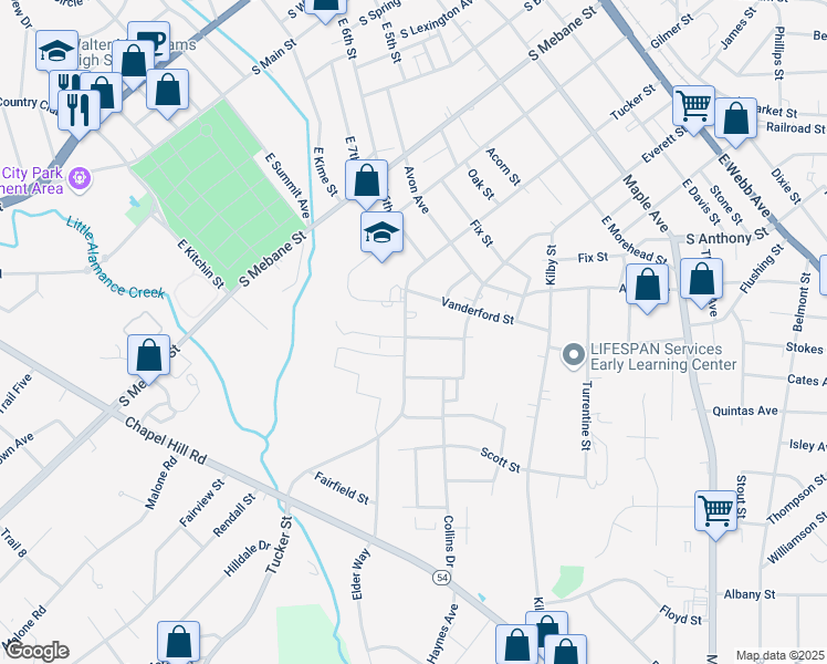 map of restaurants, bars, coffee shops, grocery stores, and more near 922 Tucker Street in Burlington