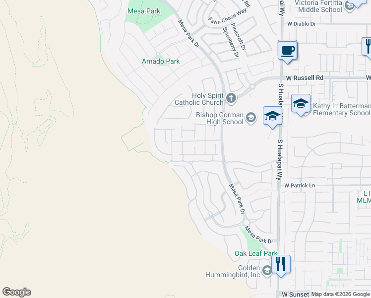 map of restaurants, bars, coffee shops, grocery stores, and more near 5892 Windy Sky Pass in Las Vegas