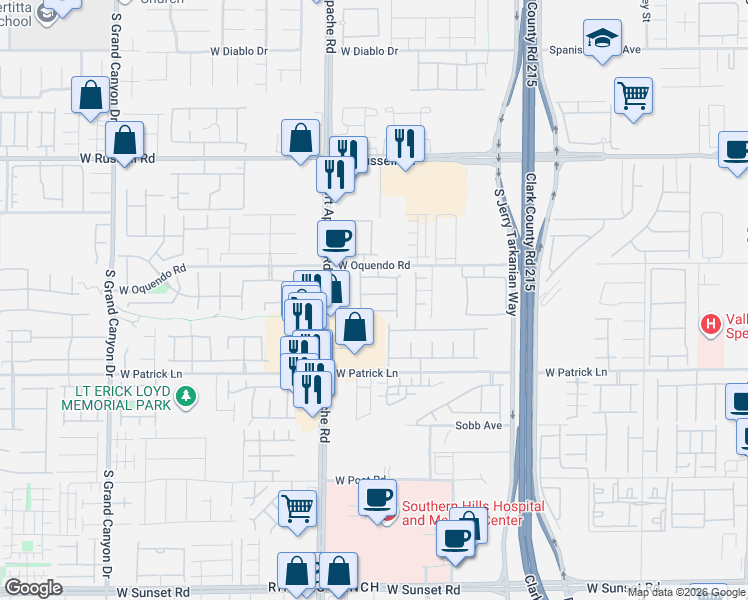 map of restaurants, bars, coffee shops, grocery stores, and more near 9331 Portland Point Avenue in Las Vegas
