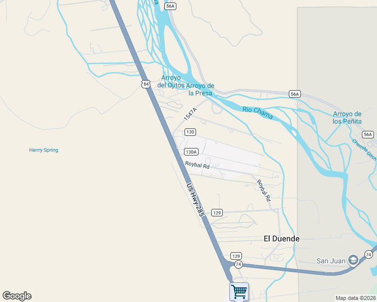 map of restaurants, bars, coffee shops, grocery stores, and more near 11 County Road 131 in Hernandez