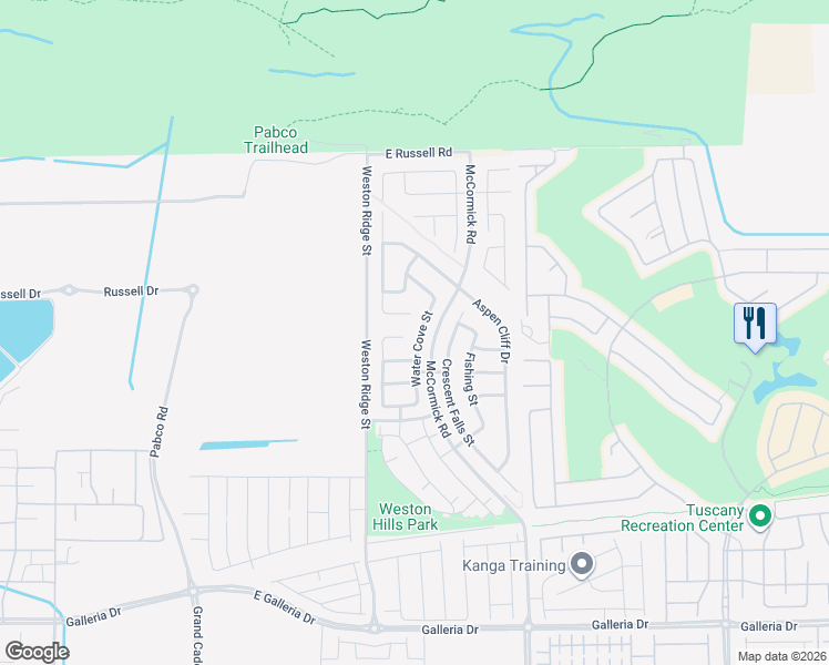 map of restaurants, bars, coffee shops, grocery stores, and more near 1057 Water Cove Street in Henderson