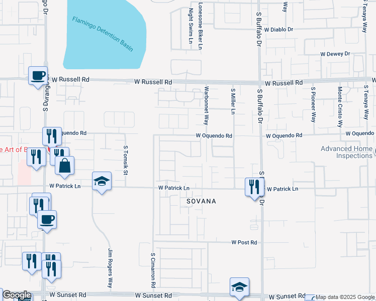 map of restaurants, bars, coffee shops, grocery stores, and more near 8086 Villa Avada Court in Las Vegas