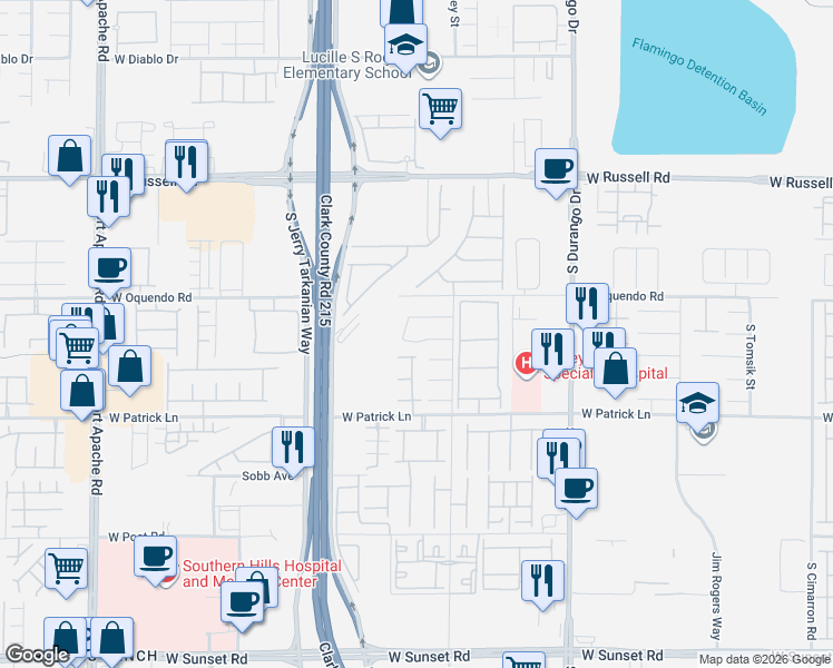 map of restaurants, bars, coffee shops, grocery stores, and more near 8868 Sacred Falls Avenue in Las Vegas