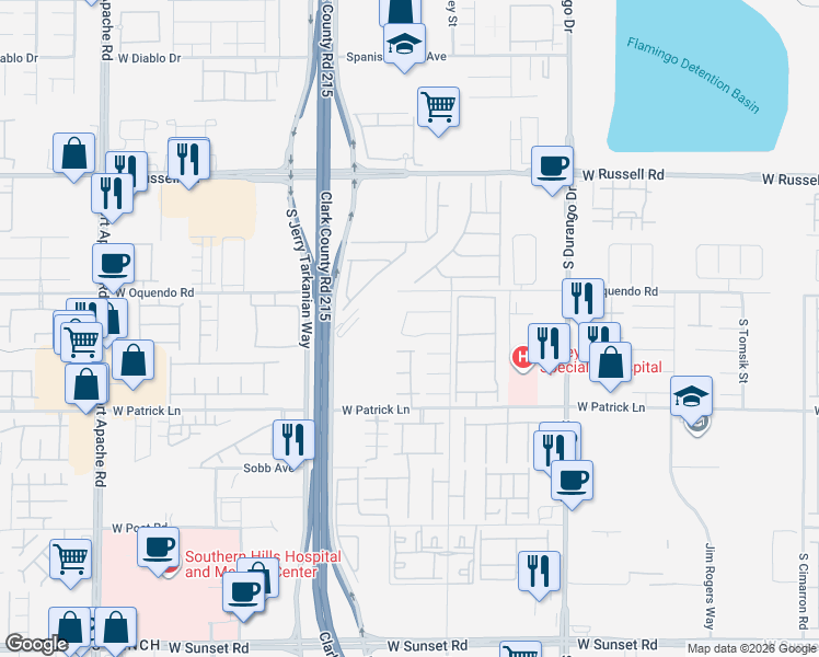 map of restaurants, bars, coffee shops, grocery stores, and more near 8868 Sacred Falls Avenue in Las Vegas