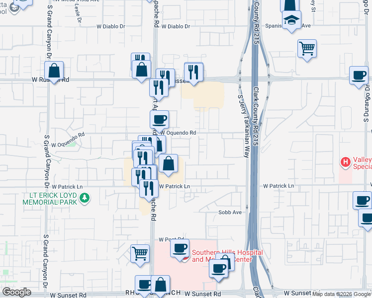 map of restaurants, bars, coffee shops, grocery stores, and more near 9266 Mandeville Bay Avenue in Las Vegas