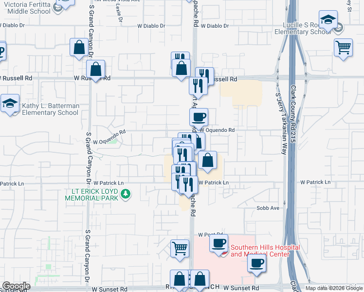 map of restaurants, bars, coffee shops, grocery stores, and more near 9470 Grove Ridge Avenue in Las Vegas