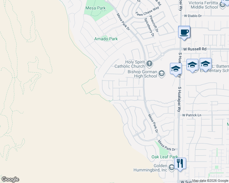 map of restaurants, bars, coffee shops, grocery stores, and more near 5871 Heavenly Midst Lane in Las Vegas
