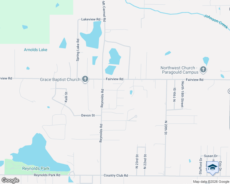 map of restaurants, bars, coffee shops, grocery stores, and more near 2688-2998 Fairview Road in Paragould
