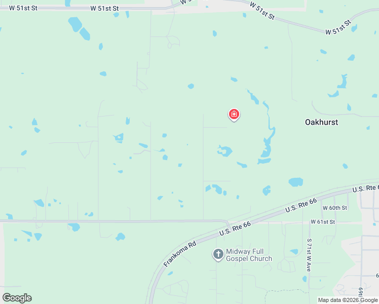 map of restaurants, bars, coffee shops, grocery stores, and more near 5658 South 81st West Avenue in Tulsa
