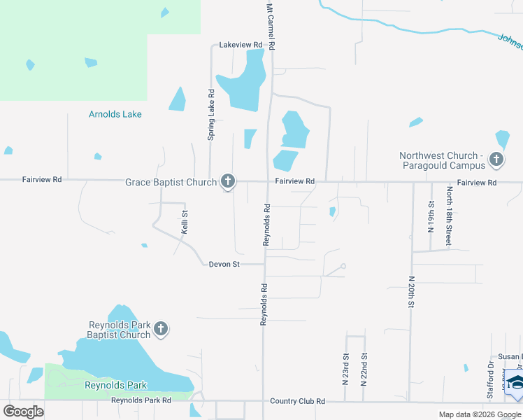 map of restaurants, bars, coffee shops, grocery stores, and more near 1912 Reynolds Road in Paragould