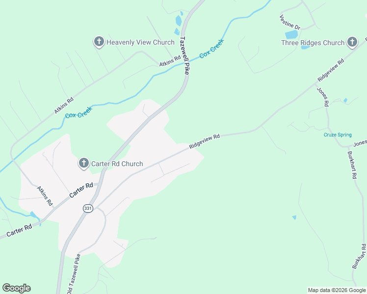 map of restaurants, bars, coffee shops, grocery stores, and more near 6219 Ridgeview Road in Knoxville