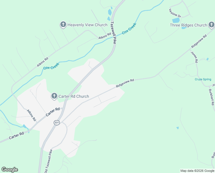 map of restaurants, bars, coffee shops, grocery stores, and more near 6219 Ridgeview Road in Knoxville