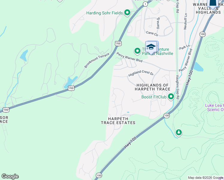 map of restaurants, bars, coffee shops, grocery stores, and more near 573 Harpeth Trace Drive in Nashville
