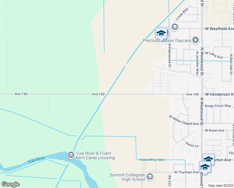 map of restaurants, bars, coffee shops, grocery stores, and more near 21900-22098 W Henderson Ave in Porterville