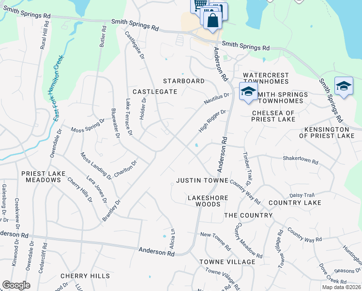 map of restaurants, bars, coffee shops, grocery stores, and more near 2972 High Rigger Drive in Nashville