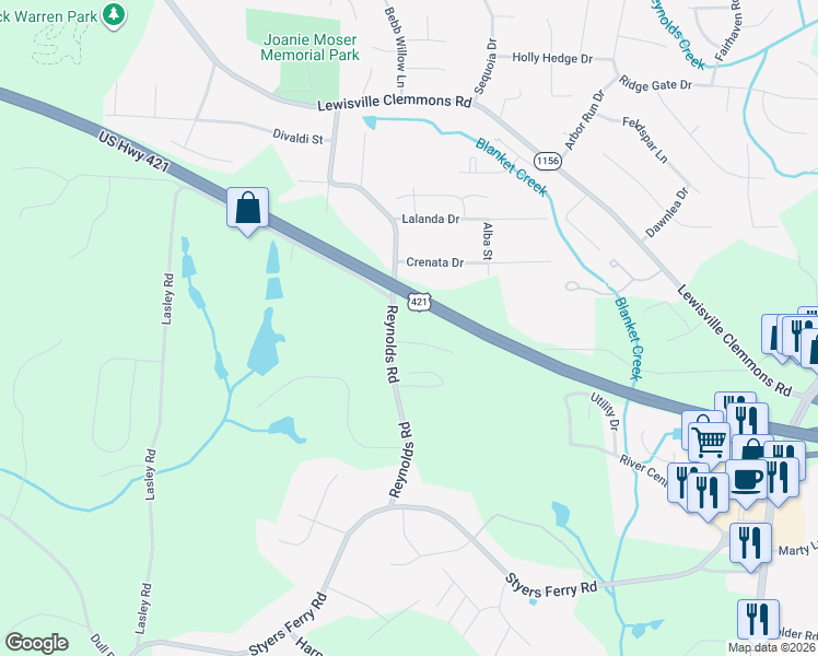 map of restaurants, bars, coffee shops, grocery stores, and more near 7491 Birchbend Lane in Lewisville