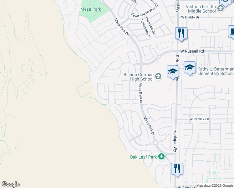 map of restaurants, bars, coffee shops, grocery stores, and more near 5880 Windy Sky Pass in Las Vegas
