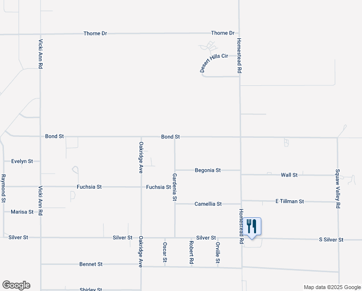 map of restaurants, bars, coffee shops, grocery stores, and more near 2681 Bond Street in Pahrump