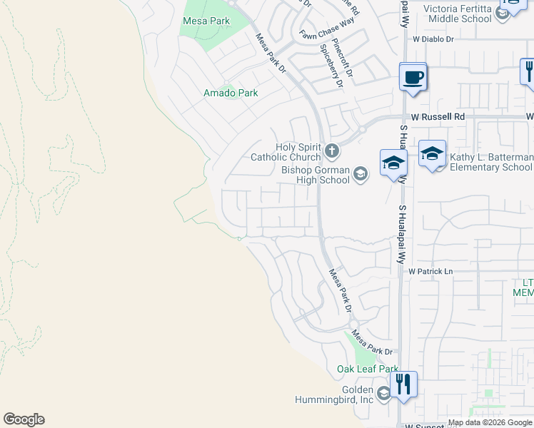 map of restaurants, bars, coffee shops, grocery stores, and more near 5871 Sky Cloud Lane in Las Vegas
