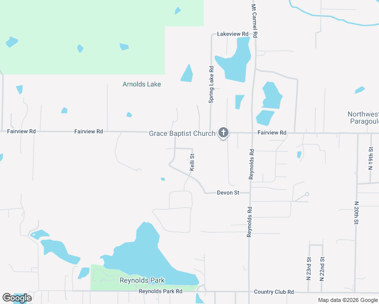 map of restaurants, bars, coffee shops, grocery stores, and more near 3105 Chad Street in Paragould