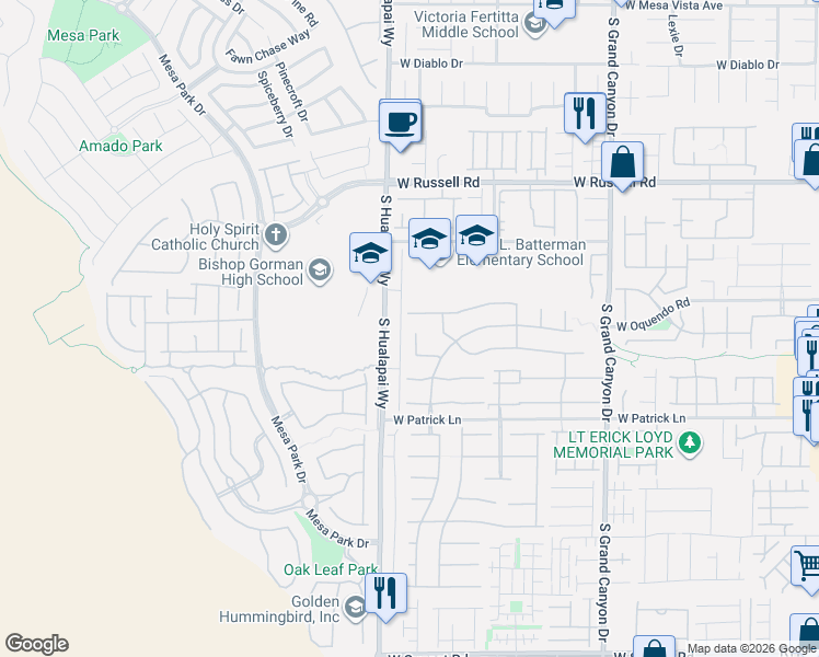 map of restaurants, bars, coffee shops, grocery stores, and more near 10134 Prattville Avenue in Las Vegas