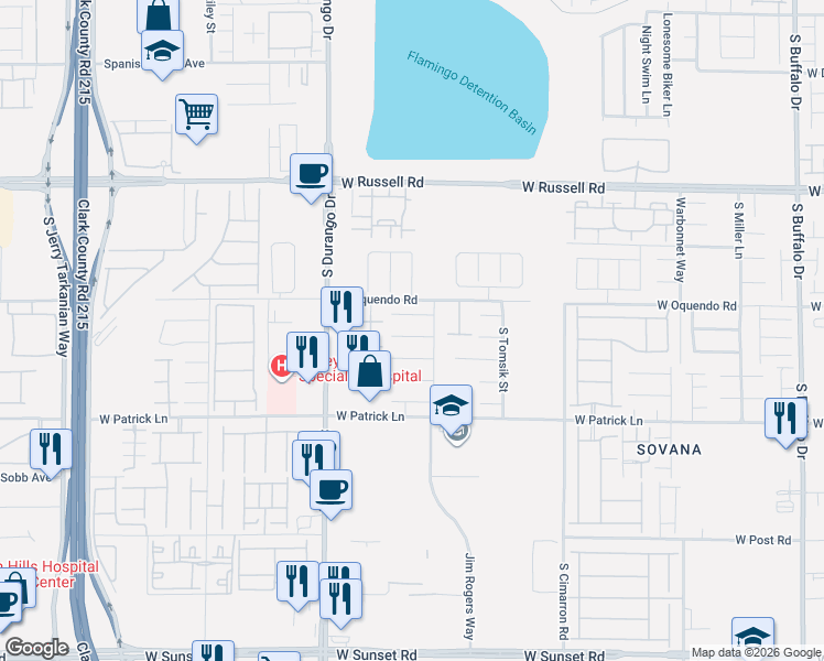 map of restaurants, bars, coffee shops, grocery stores, and more near 8478 Prince of Tides Court in Las Vegas