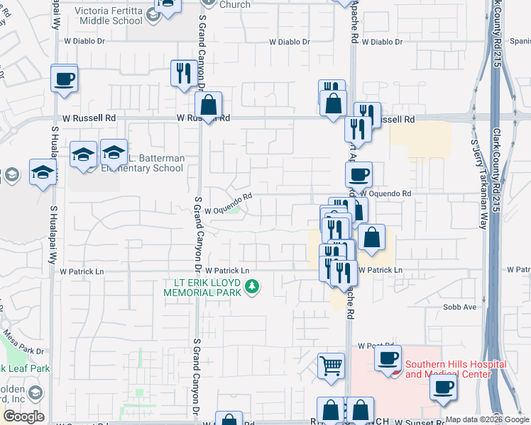 map of restaurants, bars, coffee shops, grocery stores, and more near 9657 Gentle Spirit Drive in Las Vegas