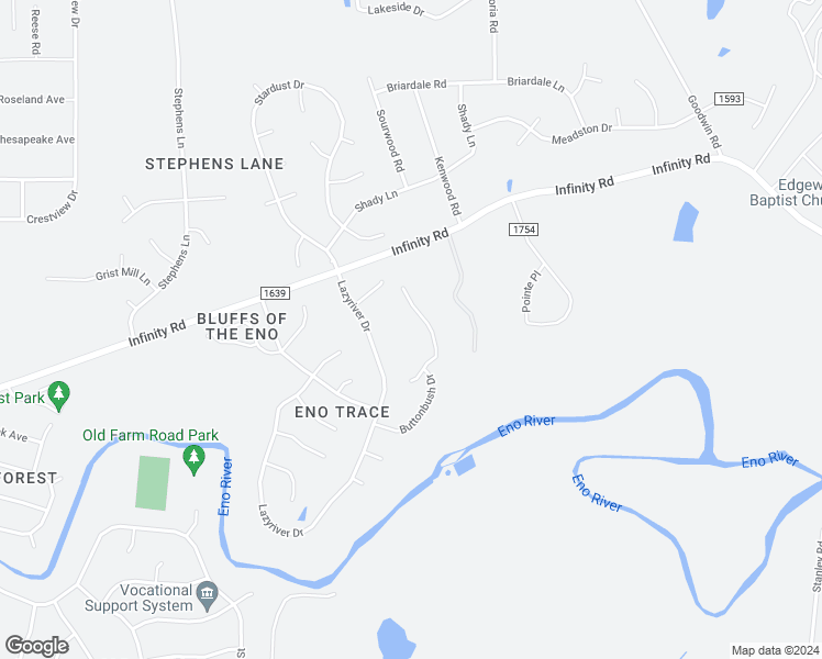 map of restaurants, bars, coffee shops, grocery stores, and more near 1000 Infinity Road in Durham