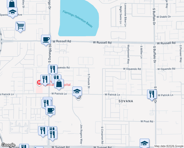 map of restaurants, bars, coffee shops, grocery stores, and more near 5949 Swift Lariat Street in Las Vegas