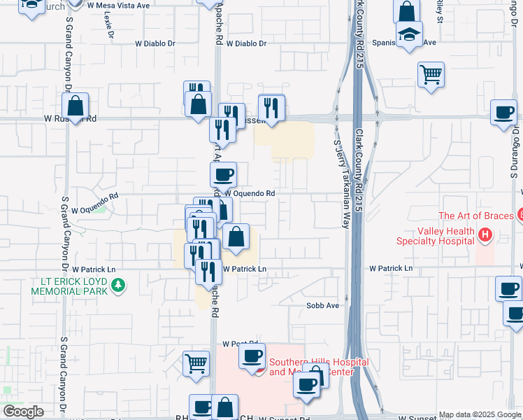 map of restaurants, bars, coffee shops, grocery stores, and more near 9280 Morant Bay Avenue in Las Vegas