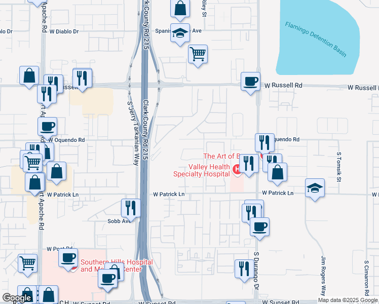 map of restaurants, bars, coffee shops, grocery stores, and more near 8868 Sacred Falls Avenue in Las Vegas