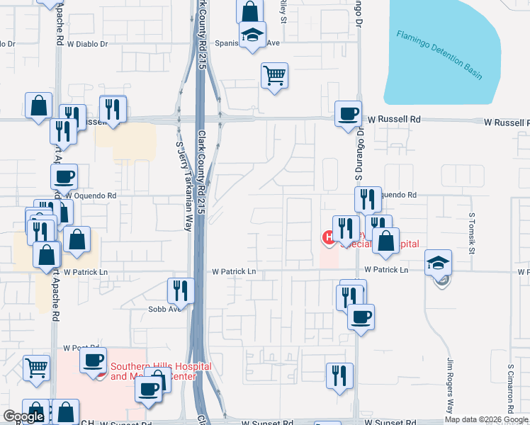 map of restaurants, bars, coffee shops, grocery stores, and more near 8868 Sacred Falls Avenue in Las Vegas