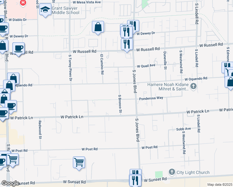 map of restaurants, bars, coffee shops, grocery stores, and more near in Spring Valley