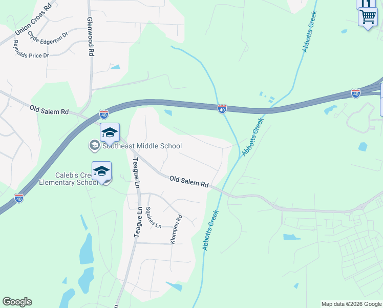 map of restaurants, bars, coffee shops, grocery stores, and more near 114 Ben Nevis Drive in Kernersville