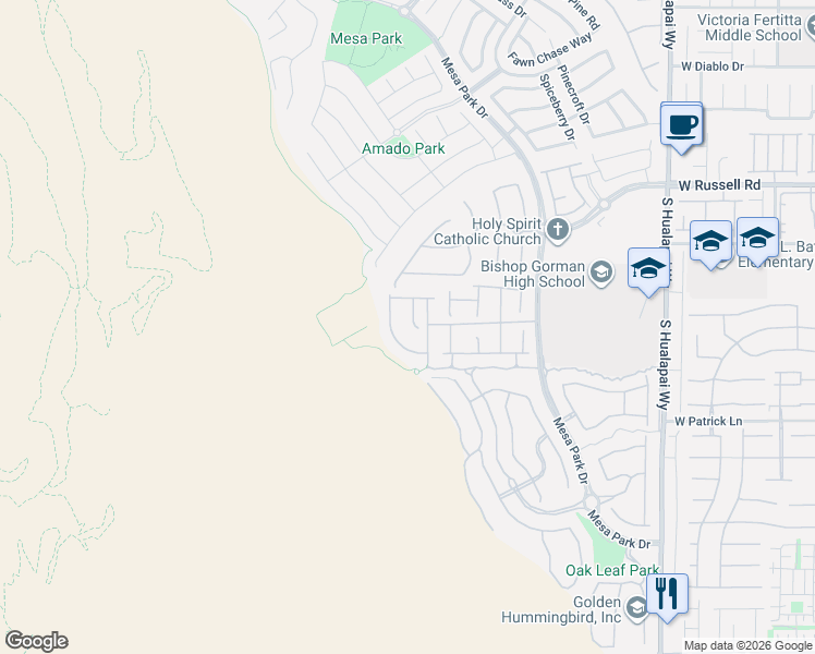 map of restaurants, bars, coffee shops, grocery stores, and more near 5868 Heaven View Drive in Las Vegas