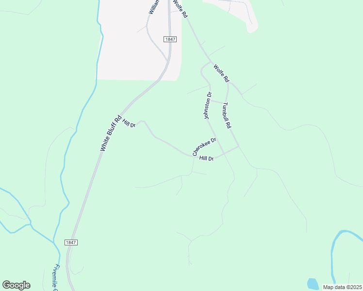map of restaurants, bars, coffee shops, grocery stores, and more near 204 Hill Drive in White Bluff