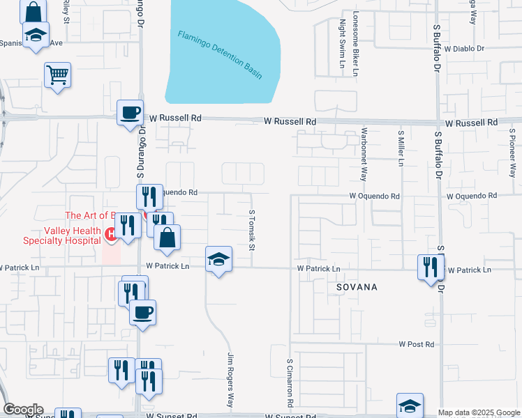 map of restaurants, bars, coffee shops, grocery stores, and more near 5943 Swift Lariat Street in Las Vegas
