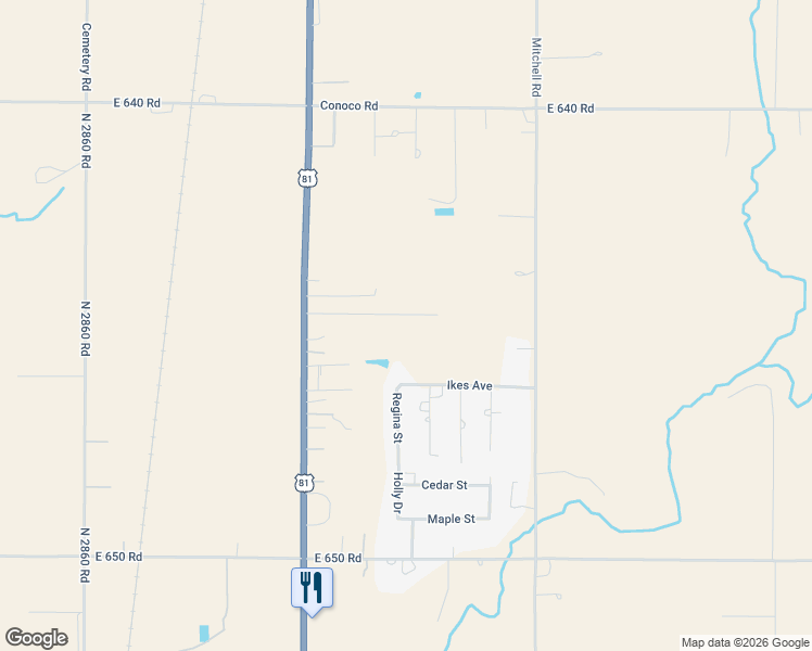 map of restaurants, bars, coffee shops, grocery stores, and more near 124 Oakwood Drive in Hennessey