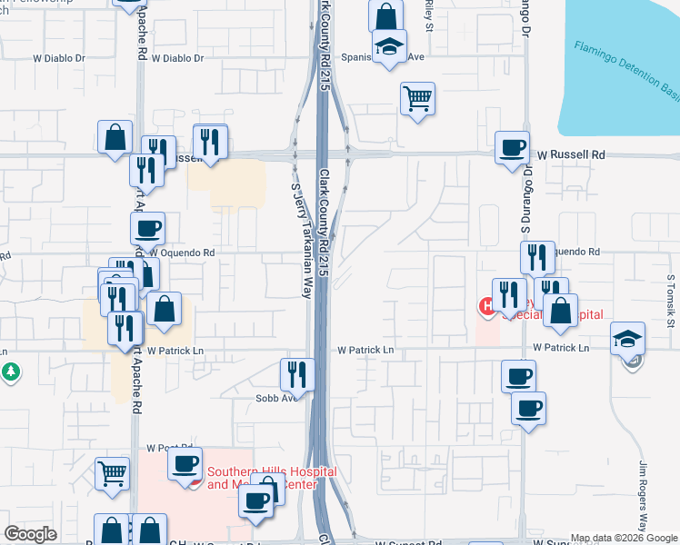 map of restaurants, bars, coffee shops, grocery stores, and more near 5993 Wellington Peak Road in Las Vegas