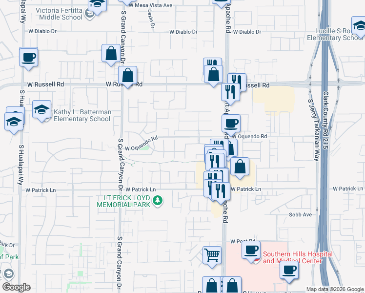 map of restaurants, bars, coffee shops, grocery stores, and more near 5914 Moon Garden Street in Las Vegas