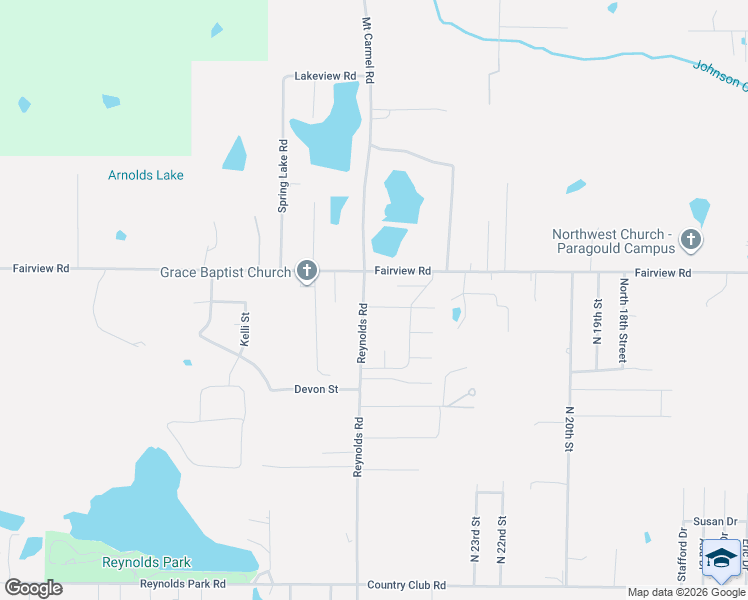 map of restaurants, bars, coffee shops, grocery stores, and more near 1912 Reynolds Road in Paragould