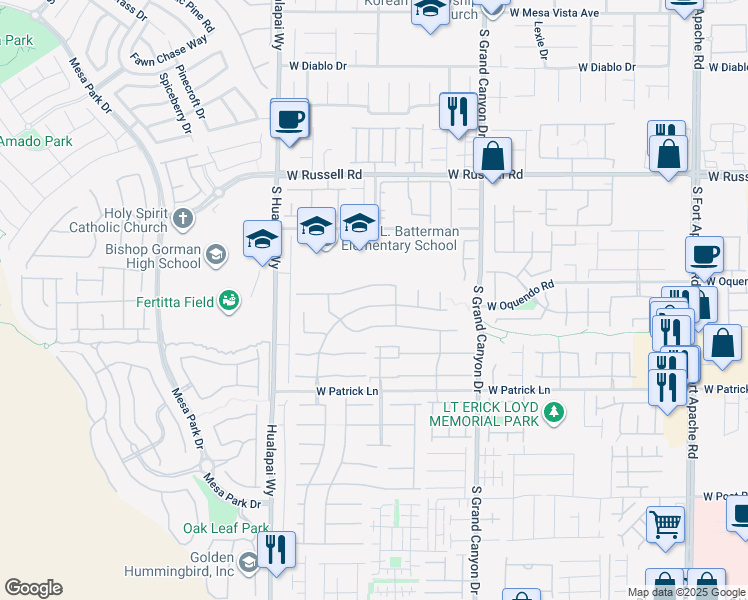 map of restaurants, bars, coffee shops, grocery stores, and more near 9985 Prattville Avenue in Las Vegas