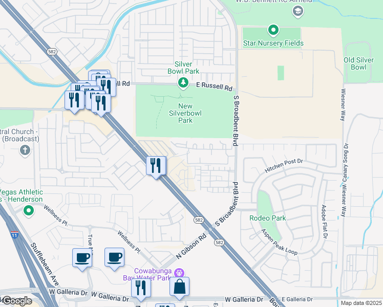 map of restaurants, bars, coffee shops, grocery stores, and more near 6655 Boulder Highway in Las Vegas